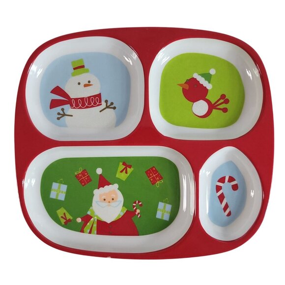Target Holiday 08 Melamine Divided Plates Set of 4 Halloween Thanksgiving Xmas - Picture 7 of 16